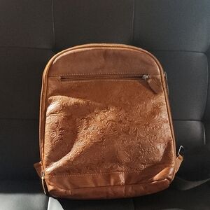 Elegant Brown Leather Backpack